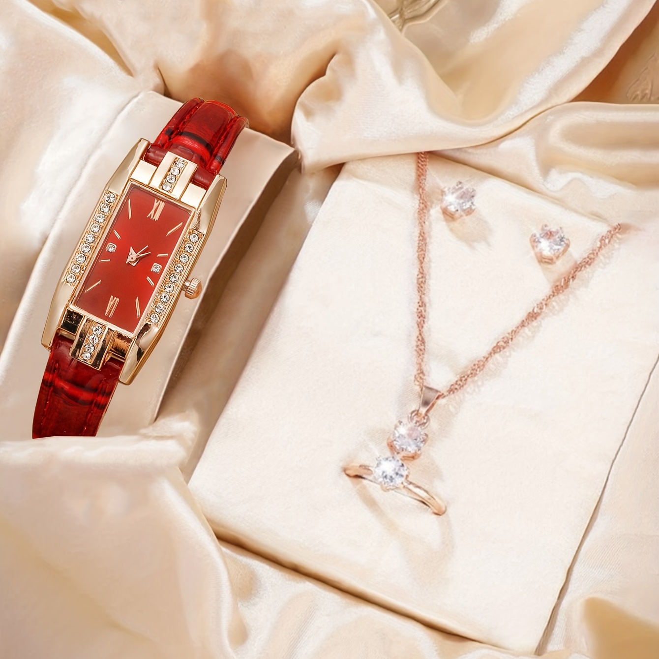 Luxury Watch Gift For Her - Luxuriöse Quarzuhr mit Strasssteinen, barocke Mode,