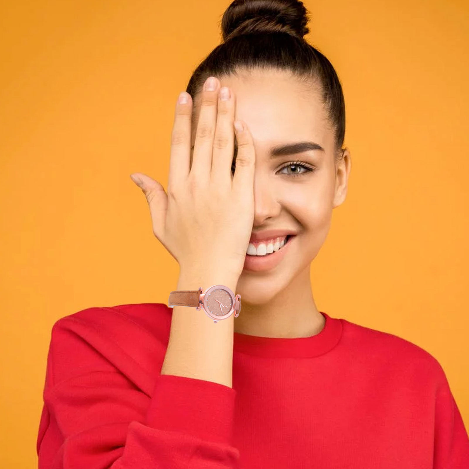 Luxury Watch Gift For Her - 2 Stück Damen-Quarzuhr, glitzerndes Design, modische