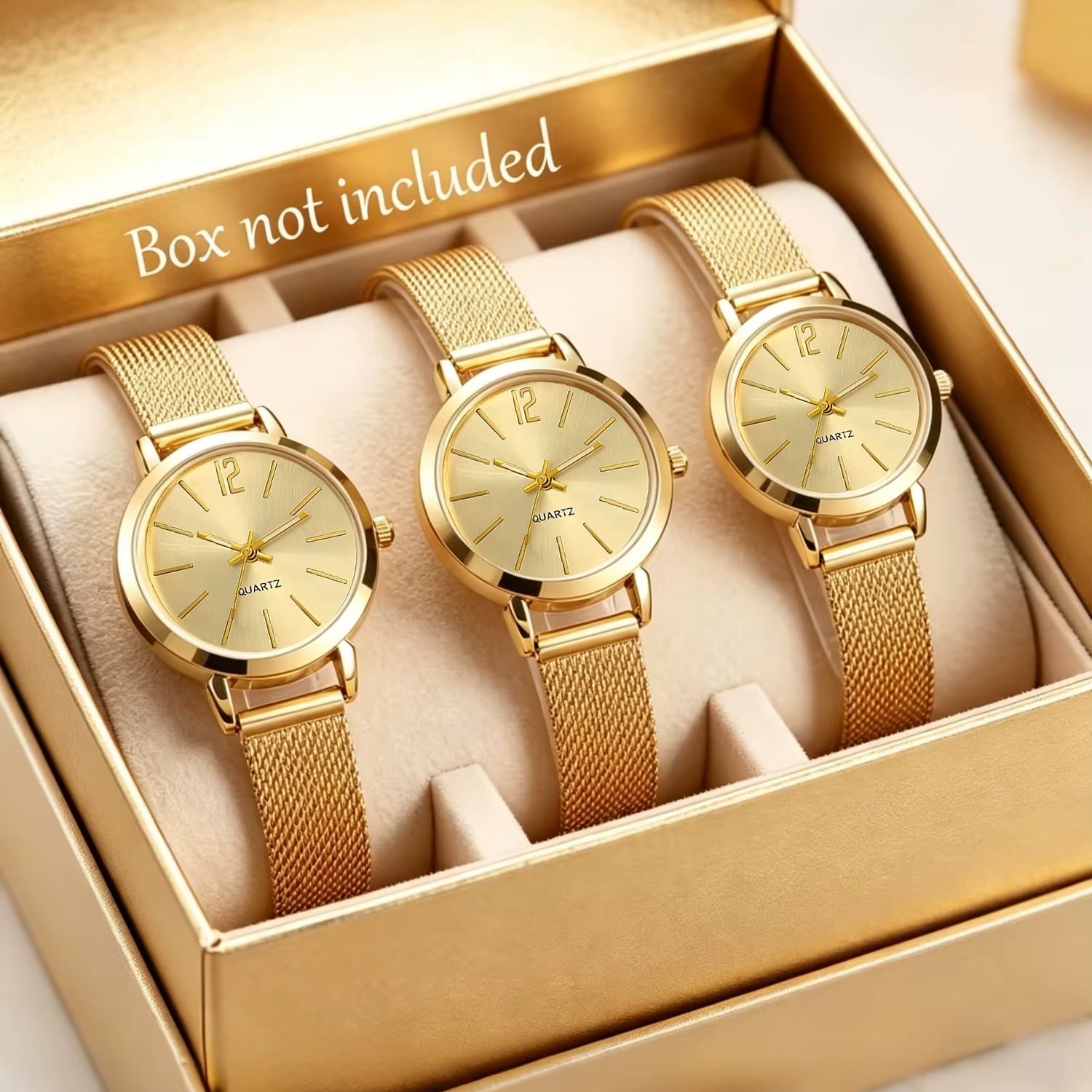 Luxury Watch Gift For Her - 3-teiliges Set aus leichten, minimalistischen Damenarmbanduhren