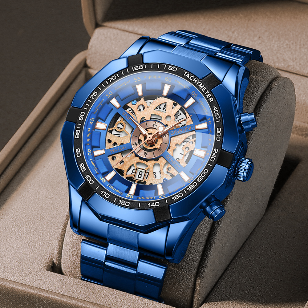 Luxury Watch Magazine - UTHAI Herrenuhr, Luxuriöse Business-Marke, Skelettierte Leuchtanzeige,
