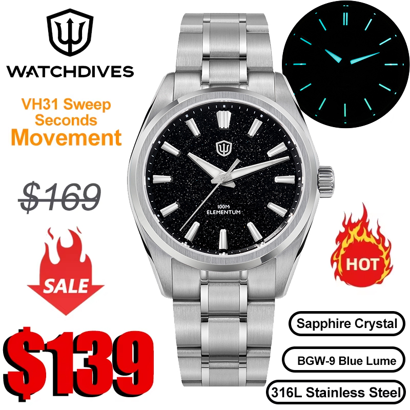 Luxury Watch Iceberg - Watchdives WD0003C Quarzuhr VH31 Sweep Seconds