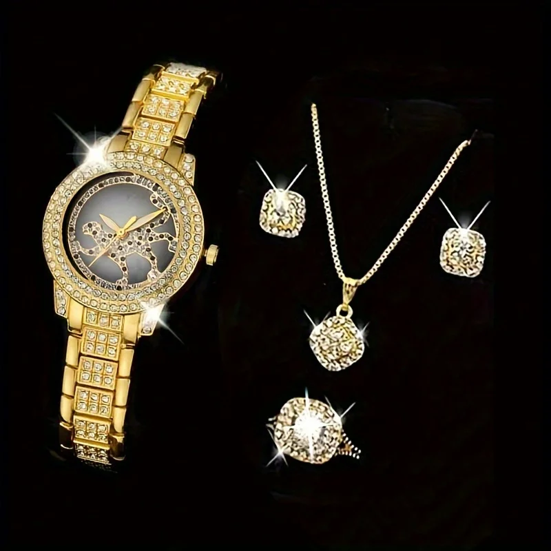 5-teiliges Set Damen-Uhr Gepar – Luxury Watch Gift For Her Bewertung und Preis